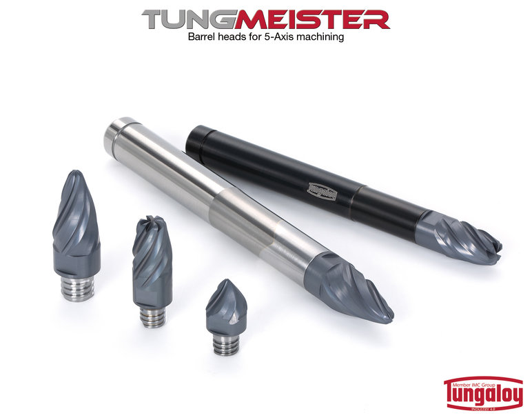 Tungaloy incluye en su serie de fresado de punta intercambiable, nuevas puntas de diseño en forma de barril para operaciones en máquinas de 5 ejes
